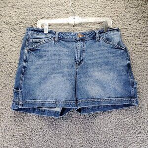 Maurices Shorts Womens Size 16 Blue Mid Rise Five Pocket Denim Jorts